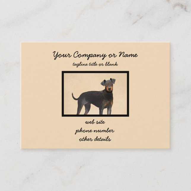 Manchester Terrier Painting Original Animal Art Visitenkarte (Vorderseite)