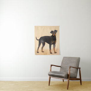 Manchester Terrier Painting Original Animal Art Wandteppich