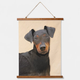 Manchester Terrier Painting Original Animal Art Wandteppich Mit Holzrahmen