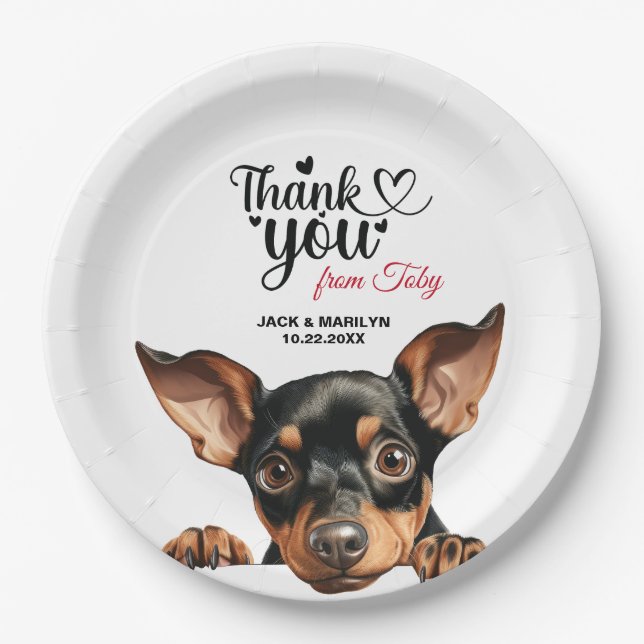 Manchester Terrier Pappteller (Vorderseite)