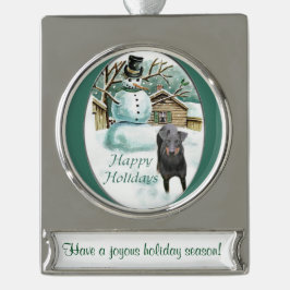 Manchester Terrier Personalisiert Weihnachten Banner-Ornament Silber