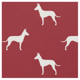 Manchester Terrier Silhouetten Rot und Weiß Stoff