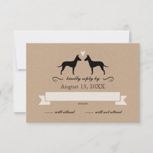Manchester Terrier Silhouetten Wedding Reply UAWG RSVP Karte