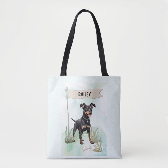 Manchester Terrier Wasserfarben personalisierter H (Vorderseite)