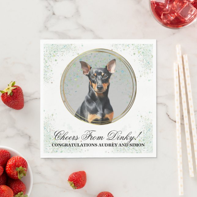 Manchester Terrier Wedding Napkins mit Dogs Foto Serviette (Beispiel)