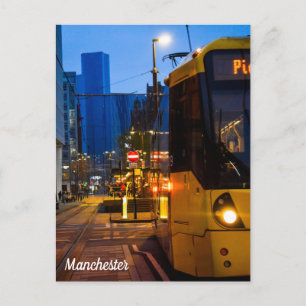 Manchester Tram Piccadilly Gardens Postcard Postkarte