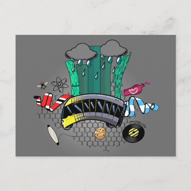 Manchester und Greater Manchester mit Bienen & Str Postkarte (Vorderseite)