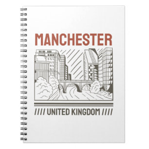 Manchester United Königreich Stadtlandschaft Kunst Notizblock