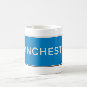 Manchester Verkehrsschild Kaffeetasse
