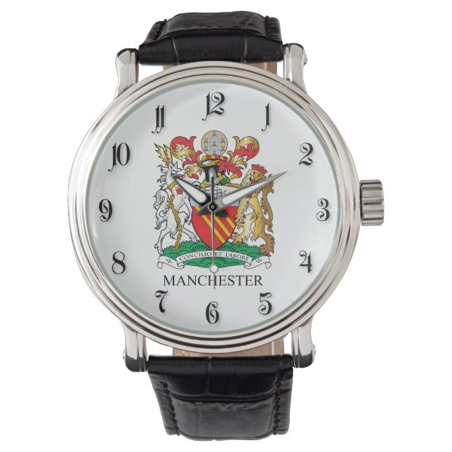 Manchester-Wappen Armbanduhr (Vorderseite)
