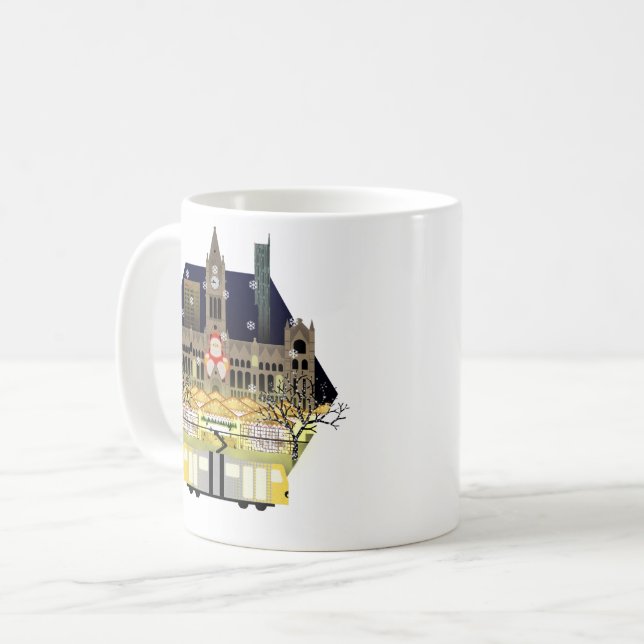 Manchester-Weihnachtsmärkte Kaffeetasse (Vorderseite Links)