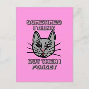 Manchmal denke ich, aber dann vergesse ich Cat Mem Postkarte
