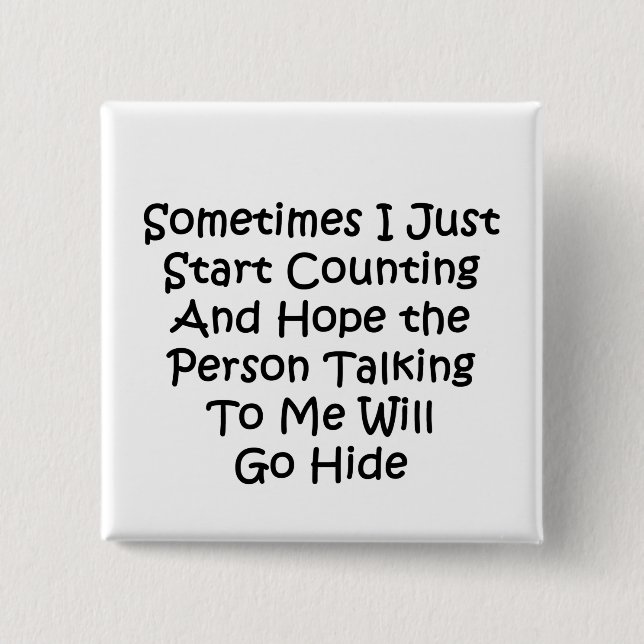 Manchmal fange ich einfach an zu zählen button (Vorderseite)