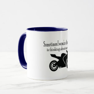 Manchmal frage ich mich, ob... Lustig, Motorrad Tasse