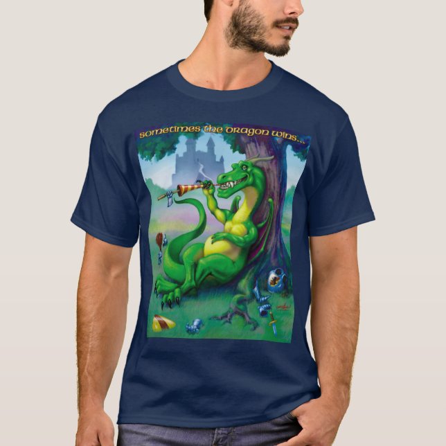 Manchmal gewinnt der Drache grün T-Shirt (Vorderseite)