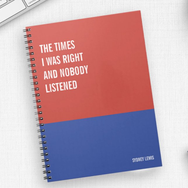 Manchmal hatte ich recht, und niemand hörte zu, Sc Notizblock (Von Creator hochgeladen)