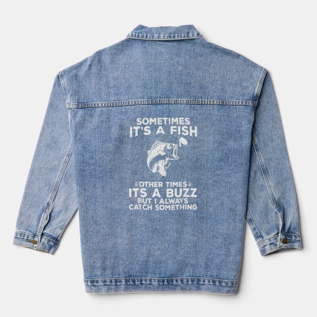 Manchmal ist der Fischfang ein Fisch Jeansjacke (Rückseite)