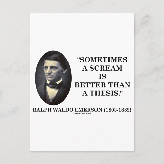 Manchmal ist ein Schrei besser als ein Thesis-Emer Postkarte (Vorderseite)