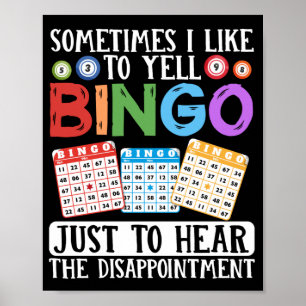 Manchmal lese ich gerne Bingo Funny Lucky Poster