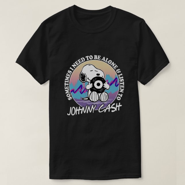 Manchmal muss ich allein sein und Johnny zuhören T-Shirt (Design vorne)