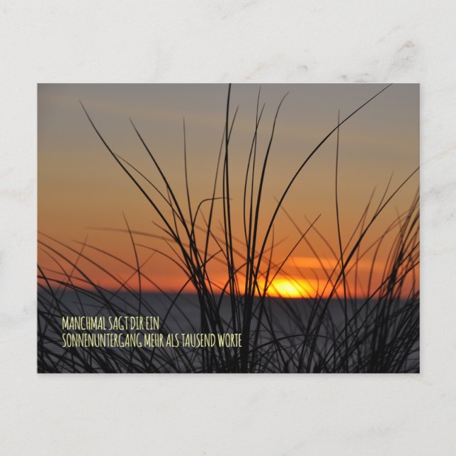 Manchmal sagt dir ein Sonnenuntergang mehr als tau Postkarte (Vorderseite)