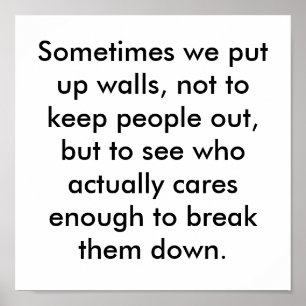 Manchmal stellten wir Wände, um auf Leute O nicht Poster