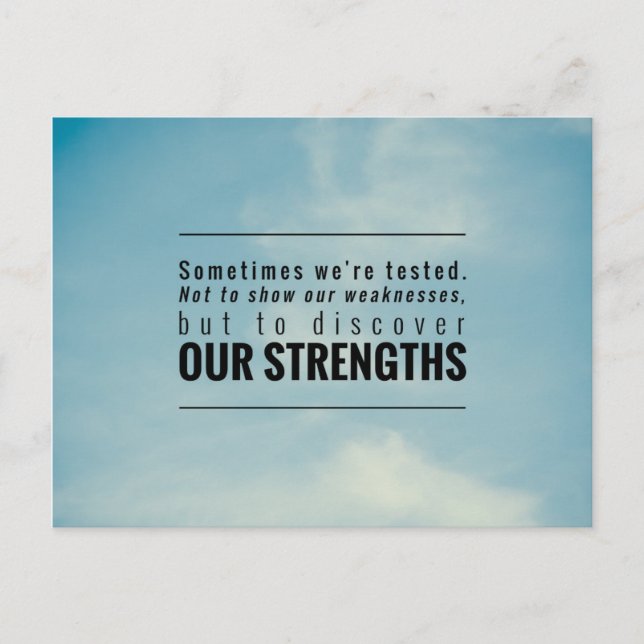 Manchmal werden wir getestet postkarte (Vorderseite)