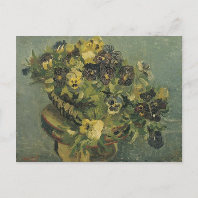 Mand met viooltjes Postkarte (Vorderseite)