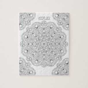 Mandala 010617 Adult Coloring Optional Name Fun Puzzle