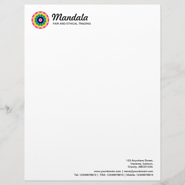 Mandala 017 briefbogen (Vorderseite)
