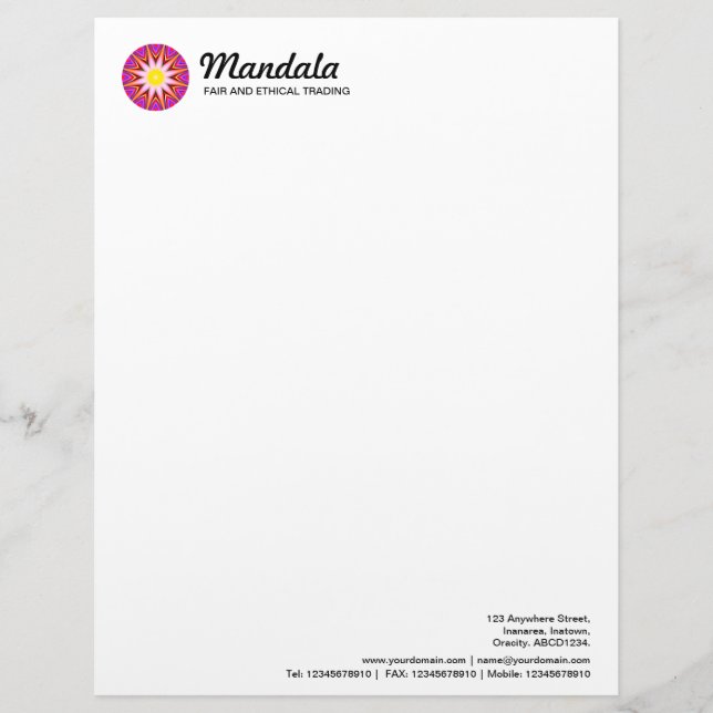 Mandala 023 briefkopf (Vorderseite)