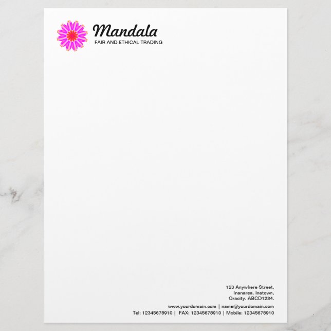 Mandala 028 briefbogen (Vorderseite)
