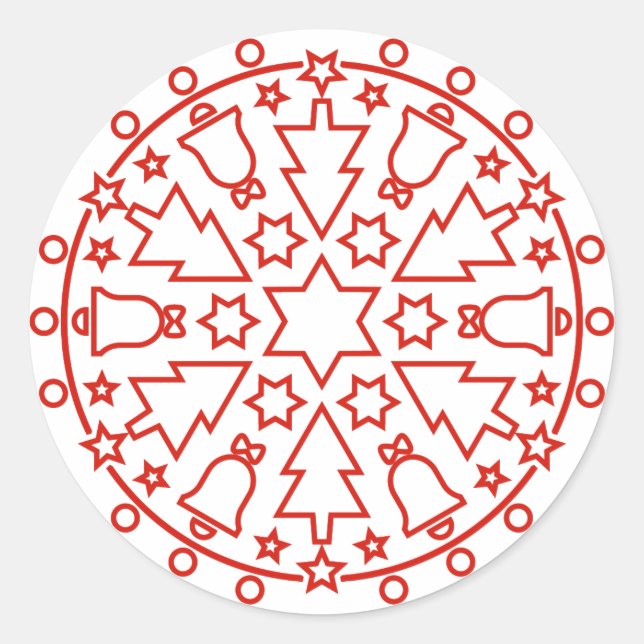 Mandala 090225 runder aufkleber (Vorderseite)