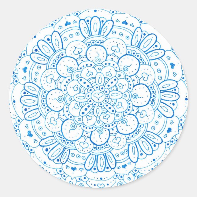 Mandala 1 Round Stickers (Vorderseite)