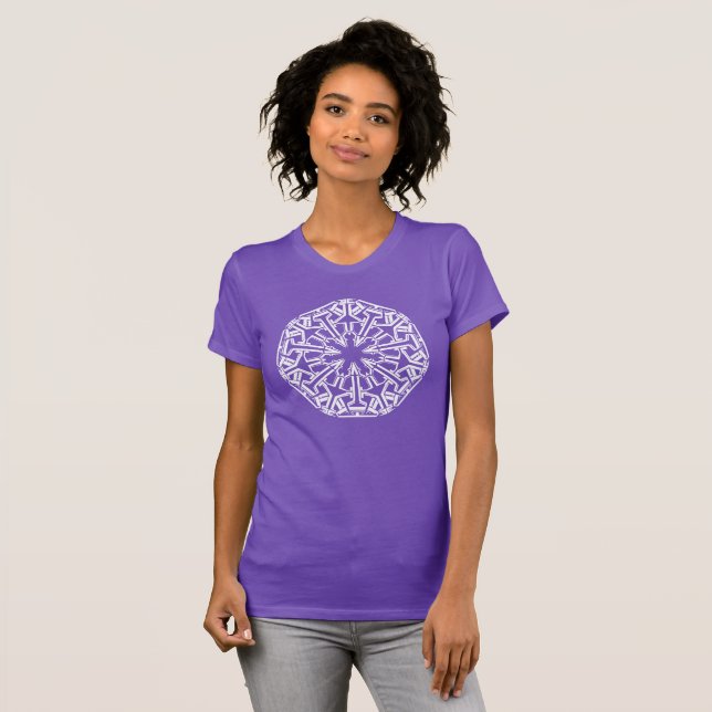 Mandala 1 Weißes Design T-Shirt (Vorne ganz)