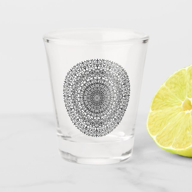 Mandala #2 - schnapsglas (Vorderseite)