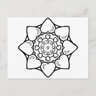 Mandala 36 Herz Postkarte