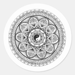 Mandala (3) runder aufkleber