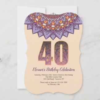 Mandala 40 Einladung