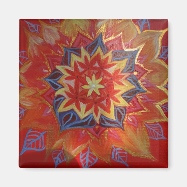 Mandala 5,1 cm Square Magnet (Vorne)