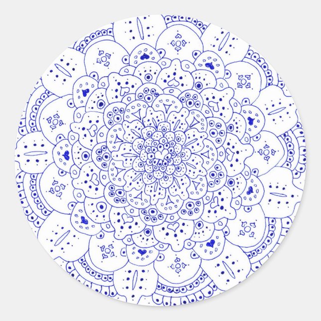 Mandala 5 Round Stickers (Vorderseite)