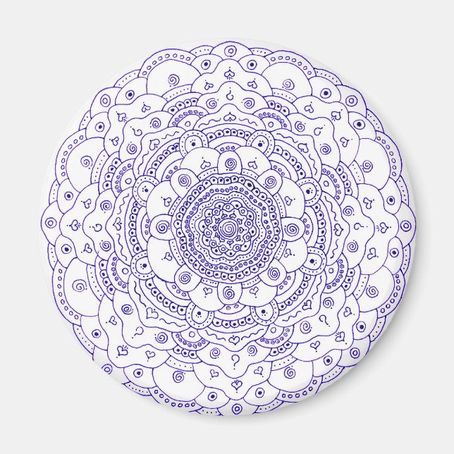 Mandala 6 Round Magnet (Vorne)