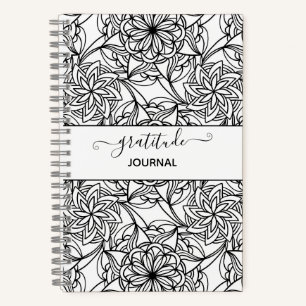 Mandala Abstrakt Adult Coloring White Black Notizbuch