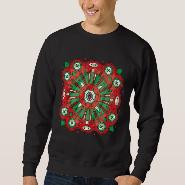 Mandala Abstrakt Imaginary Cymbols Sweatshirt (Vorderseite)