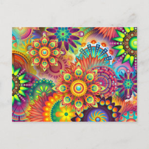 Mandala Abstrakt Spiritual Psychedelic Trippy Postkarte