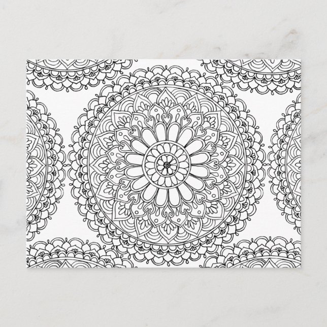 Mandala Adult Coloring Boho Pattern Postkarte (Vorderseite)