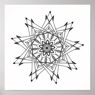 Mandala Adult Coloring Poster