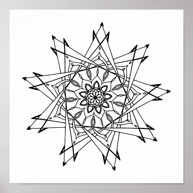 Mandala Adult Coloring Poster (Vorne)