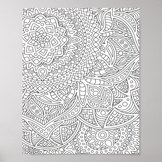 Mandala Adult Coloring Poster (Vorne)