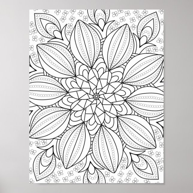 Mandala Adult Farbe der Doodle Farbe Poster (Vorne)